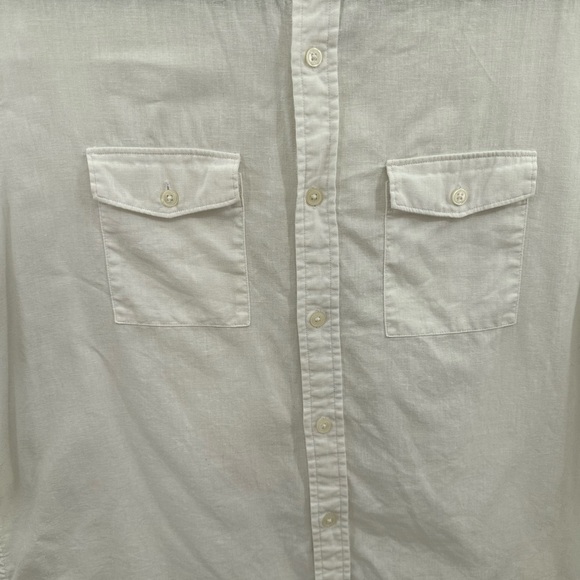 MICHEAL KORS classic fit men’s linen blend white short sleeve top. LARGE - Picture 3 of 9